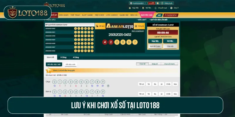 Lưu ý khi chơi xổ số tại Loto188