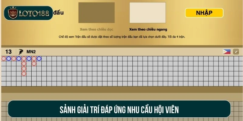 Sảnh giải trí đáp ứng nhu cầu hội viên