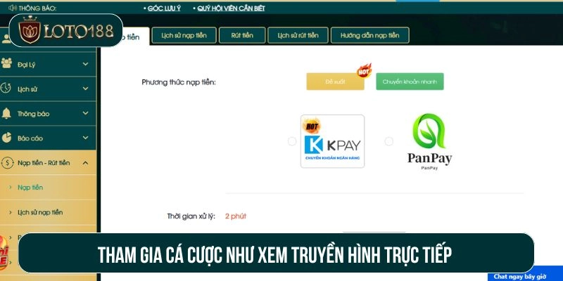 Tham gia cá cược như xem truyền hình trực tiếp